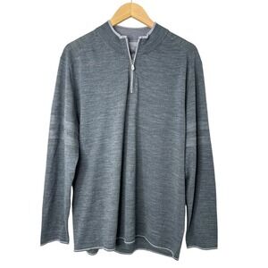 Raffi Mens 1/4 Zip‎ Pullover Sweater XL Gray Wool Blend Long Sleeve Classic EUC